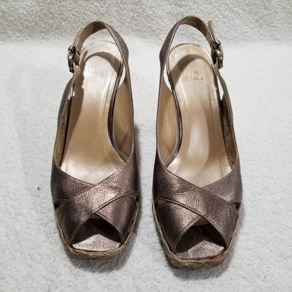 Stuart Weitzman gold metallic leather shoes - Picture 4 of 7